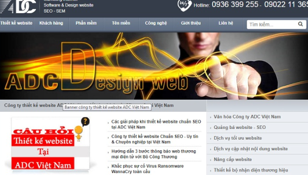 Công ty thiết kế website ADC Vietnam.