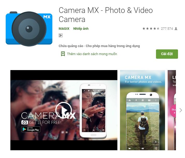 ứng dụng Camera MX