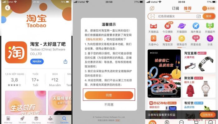 Hướng dẫn cách đăng ký Taobao trên diện thoại