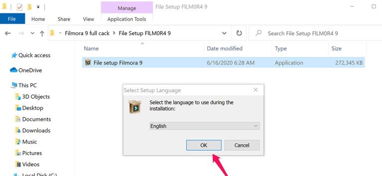 Ngay tại cửa sổ Select Setup Language, khi này bạn có thể chọn ngôn ngữ bạn thích rồi bấm vào Ok để tiếp tục.