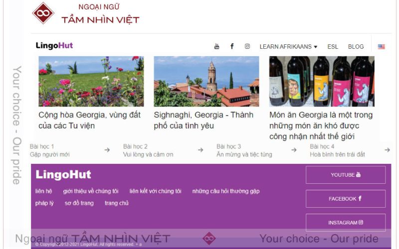 Trang website học tiếng Trung LingoHut