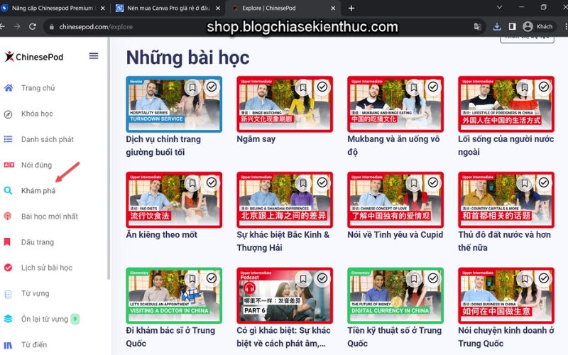 Trang web học tiếng trung ChinesePod