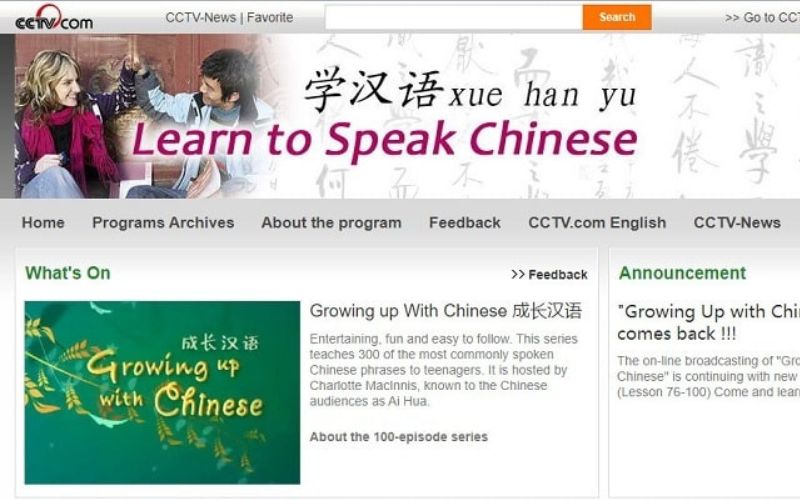 Học tiếng Trung tại CCTV Learn Chinese