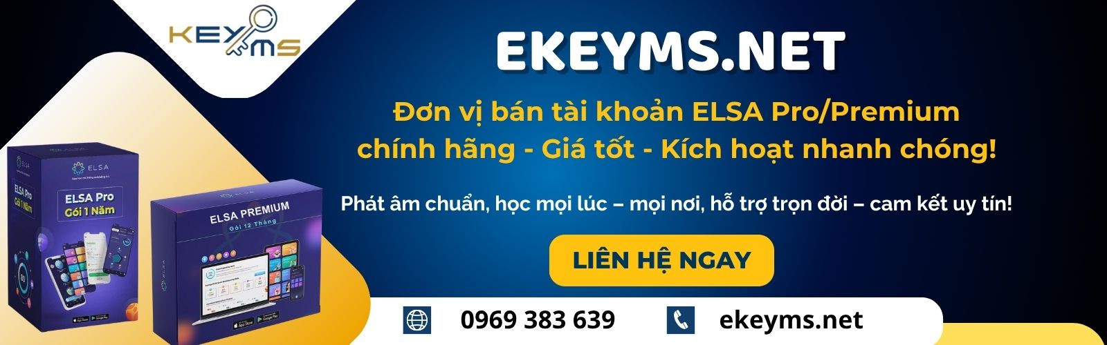 Nâng cấp tài khoản ELSA Speak Pro/Premium giá rẻ tại Ekeyms.net