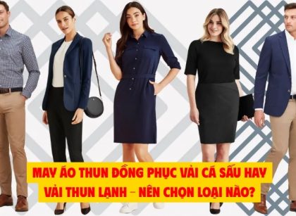 may áo thun đồng phục vải cá sấu hay vải thun lạnh